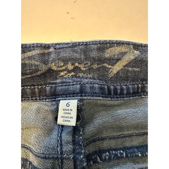 Seven7 Women's Size 6 Dark Wash Mid Rise Denim Jeans Stretch - Picture 6 of 8
